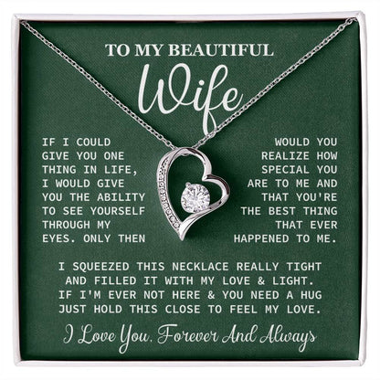 Romantic Necklace Gift for Wife Forever & Always Love Box