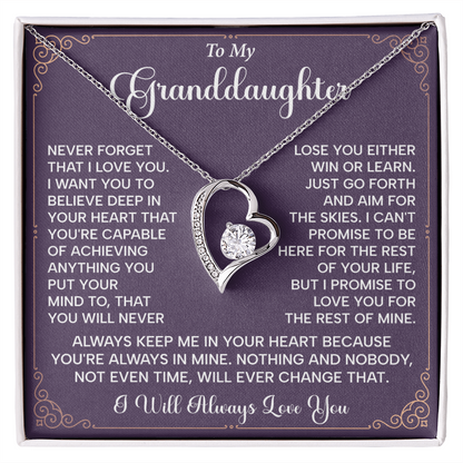 Granddaughter Necklace Gift With Inspiring Card