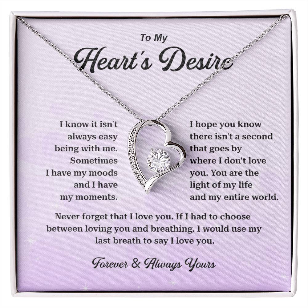 Heart’s Desire Necklace Gift – Message Card Box