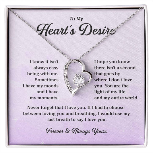 Heart’s Desire Necklace Gift – Message Card Box