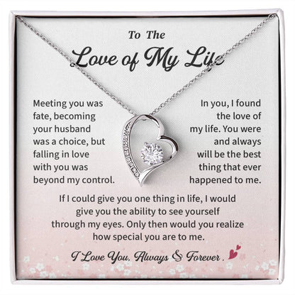 Necklace Gift for Wife – To the Love of My Life Message Card and Gift Box