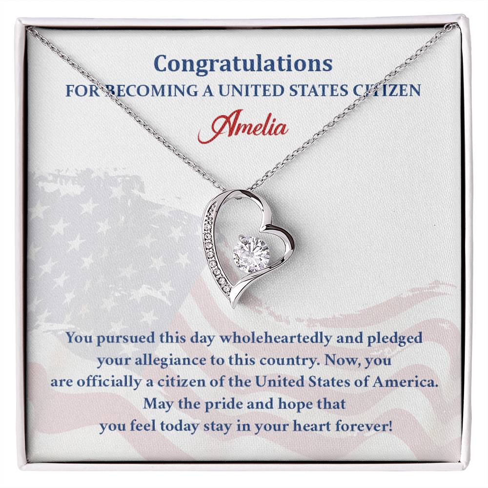 Congratulations Necklace For New U.s. Citizen Amelia Necklace For New U.s. Citizen Pledge Of Allegiance Necklace Gift For New U.s. Patriot U.s. Citizenship Success Necklace Gift For Citizenship Celebration Necklace For Proud New Citizen