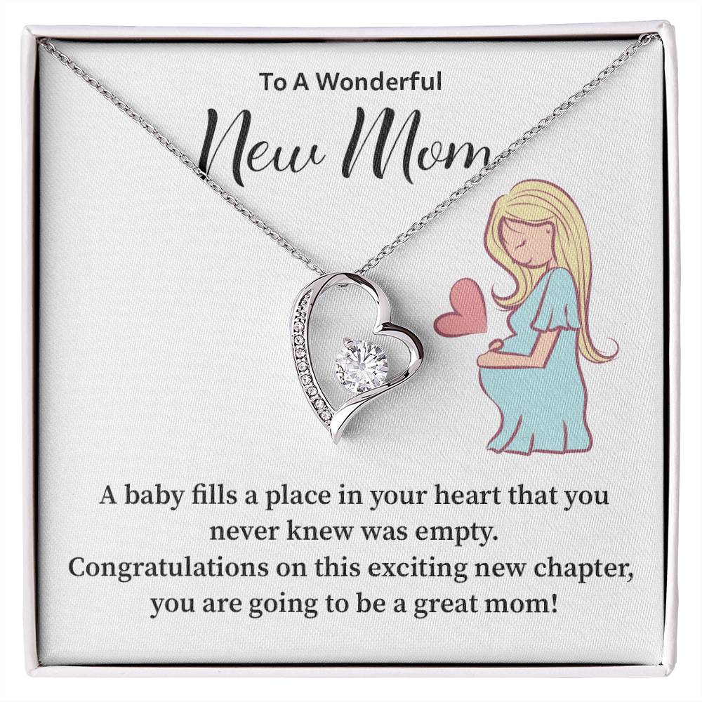 New Mom Necklace Gift – Congratulations Message Card