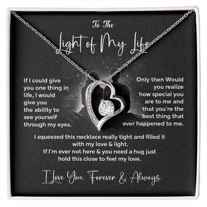 To The Light of My Life Necklace Gift From Your Soulmate Necklace Gift For Wife