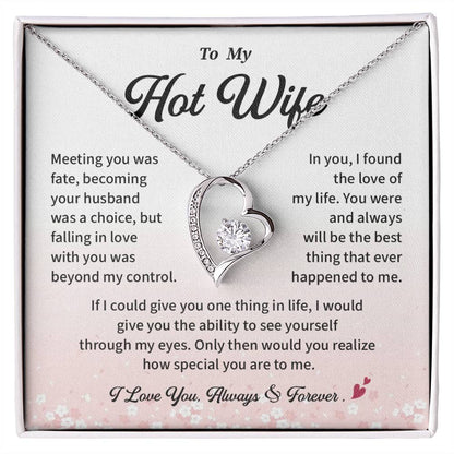 Hot Wife Necklace Gift from Husband Romantic Jewelry with Message Card and Gift Box