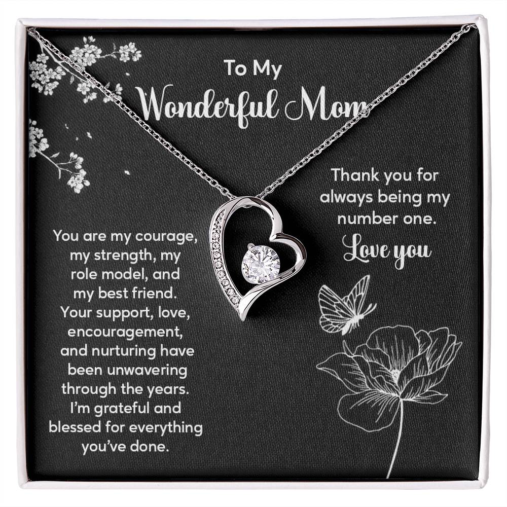 To My Wonderful Mom Elegant Jewelry Thoughtful Necklace For Family Love Sweet Gift For A Best Friend Heartfelt Necklace For Support And Care Sentimental Jewelry Thank You Pendant Beautiful Necklace Loving Gift For A Best Friend Loving Jewelry For Support