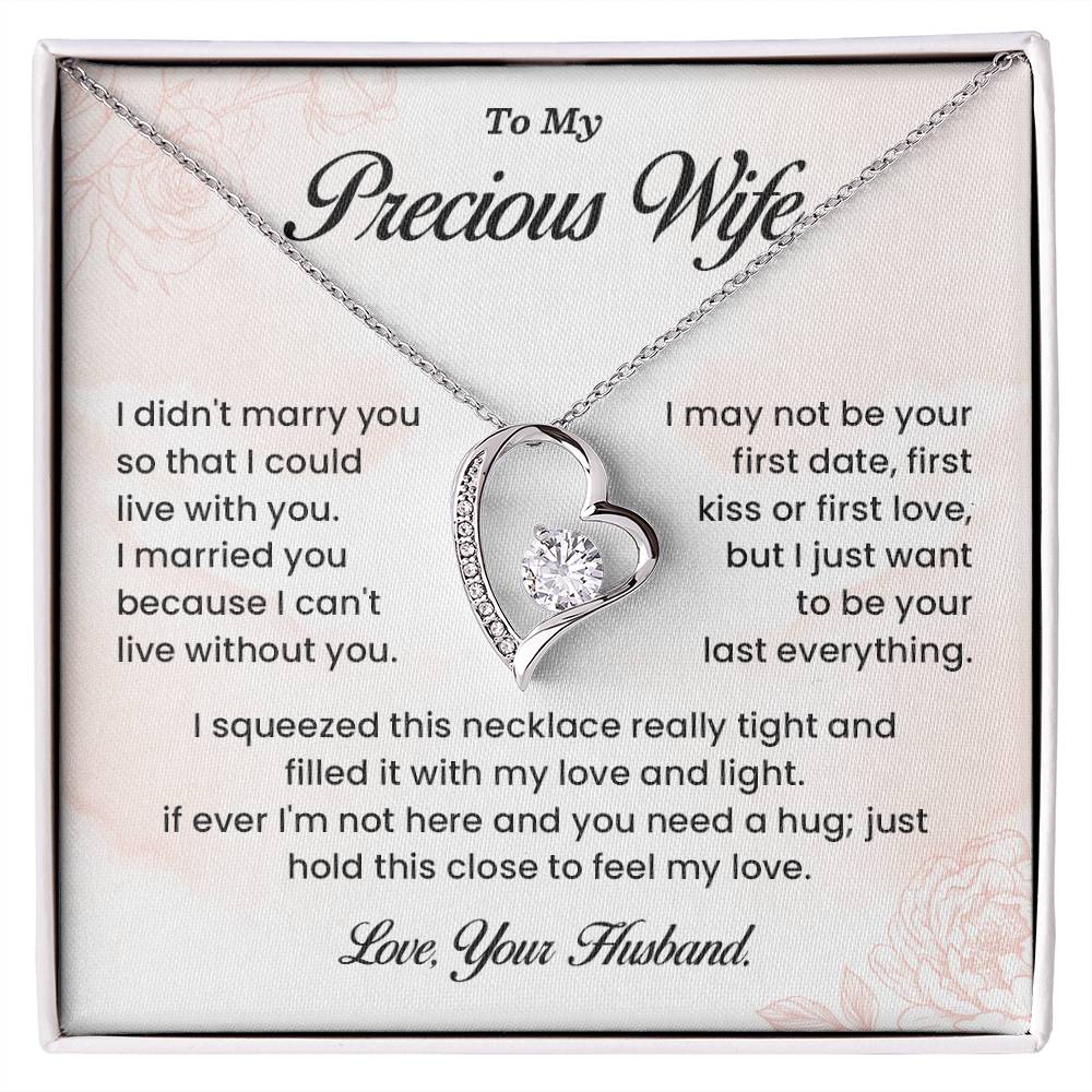 Gift for Precious Wife – Heart Necklace Message Box