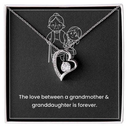 Grandmother & Granddaughter Necklace – Heart Pendant with Card