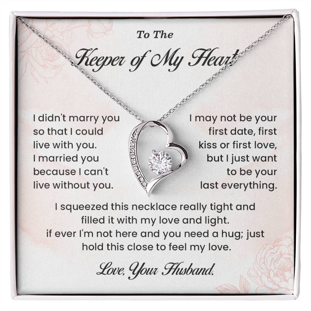 Necklace Gift for Wife – Keeper of My Heart Card