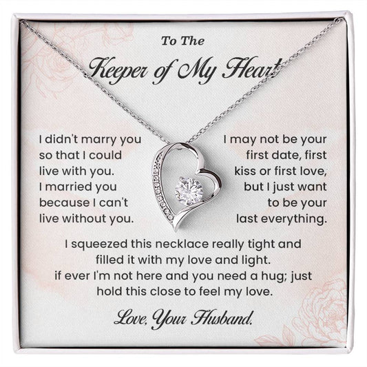 Necklace Gift for Wife – Keeper of My Heart Card