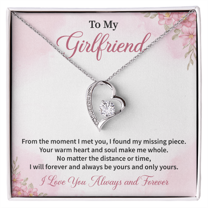 To My Girlfriend Forever Love Necklace Romantic Gift with Jewelry for Anniversary