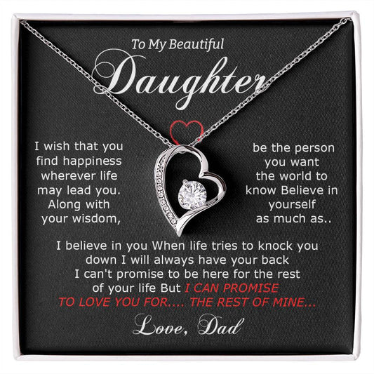 To My Daughter Necklace from Dad – Rest of Mine Love Message Card