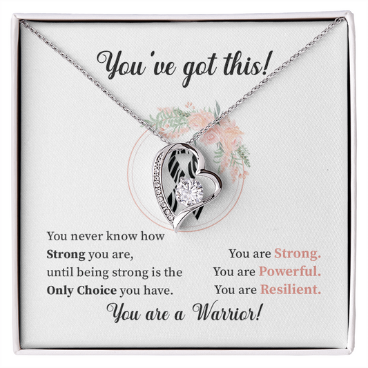 Carcinoid Cancer - Zebra Ribbon Awareness Warrior Necklace