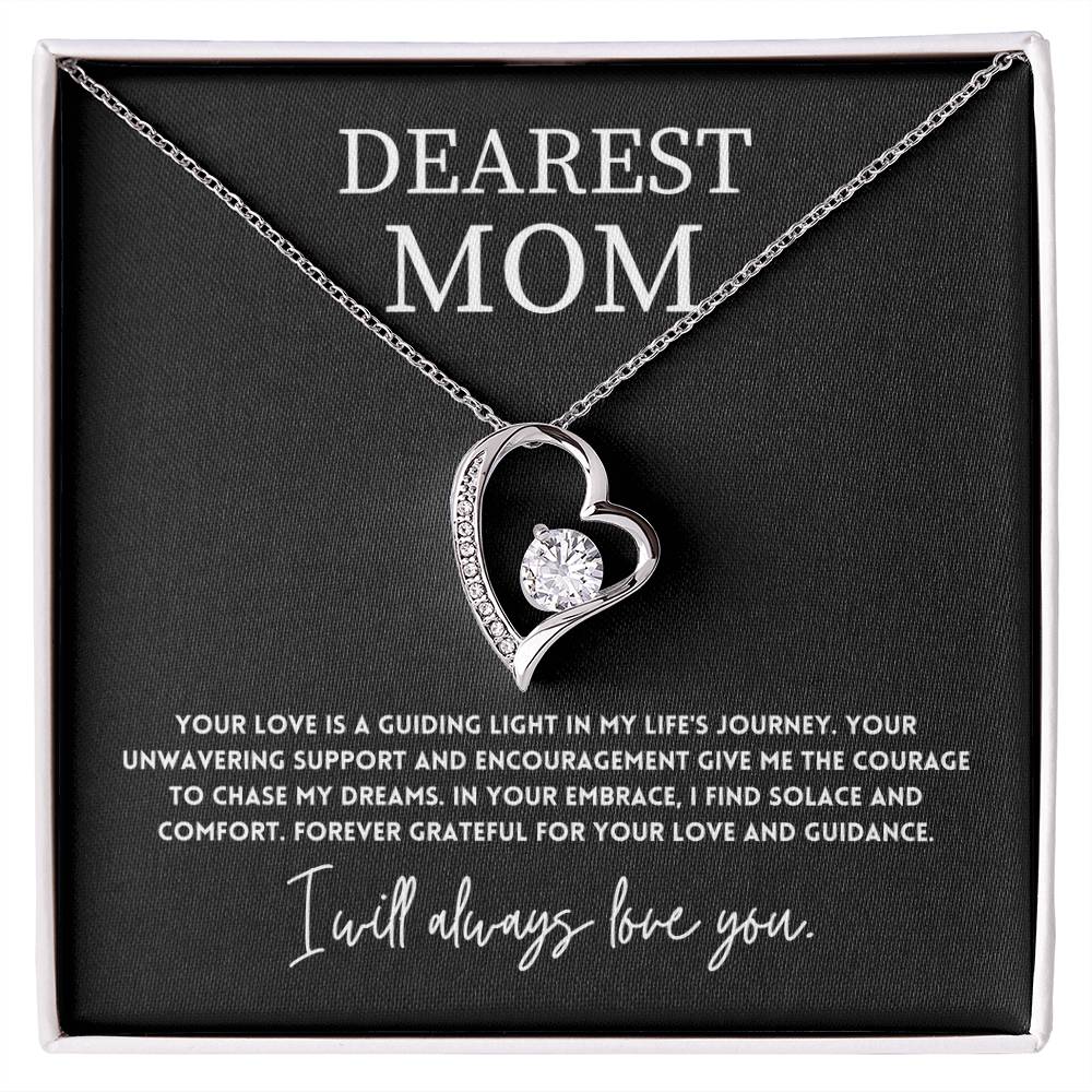 Dearest Mom, Best Necklace Gift From Son Necklace With Heartfelt Message Thoughtful Necklace Gift Best Mother’s Day Necklace Gift Jewelry Gift Love And Support Necklace Gift Inspirational Jewelry Gift Heart Pendant Necklace