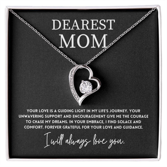 Dearest Mom, Best Necklace Gift From Son Necklace With Heartfelt Message Thoughtful Necklace Gift Best Mother’s Day Necklace Gift Jewelry Gift Love And Support Necklace Gift Inspirational Jewelry Gift Heart Pendant Necklace