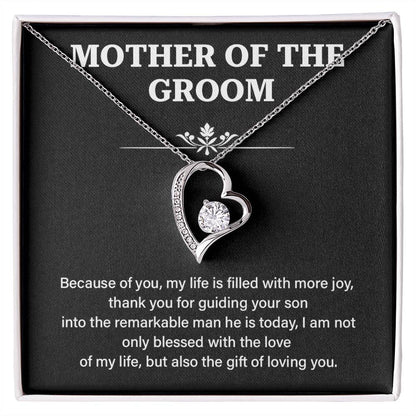 Mother of the Groom Necklace Gift with Heartfelt Message Card