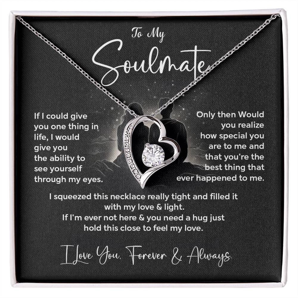 Soulmate Heart Necklace Gift with Message Card