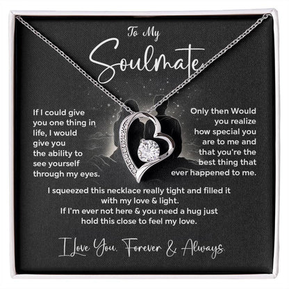 Soulmate Heart Necklace Gift with Message Card