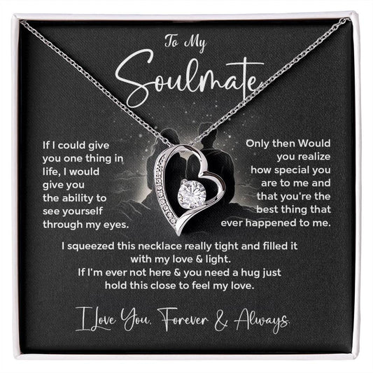Soulmate Heart Necklace Gift with Message Card