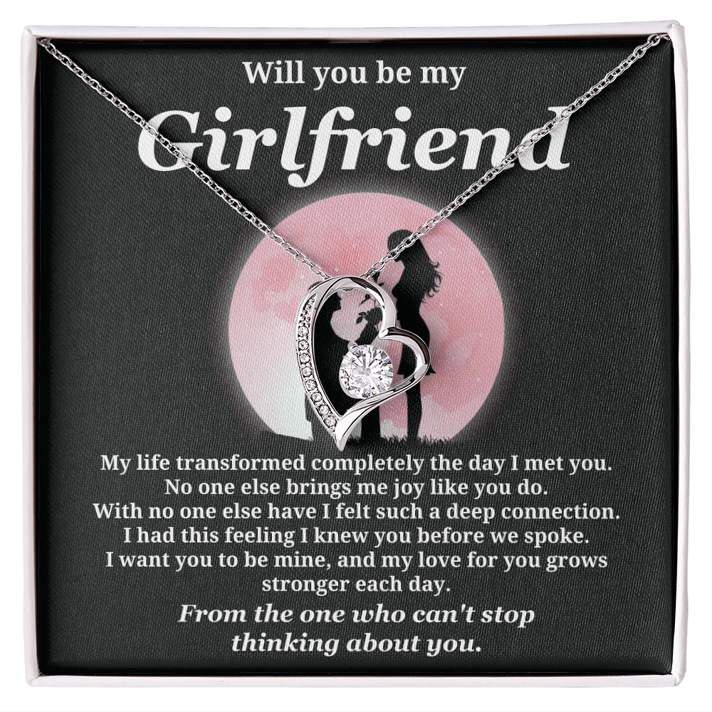 Will You Be My Girlfriend Necklace with Love Card