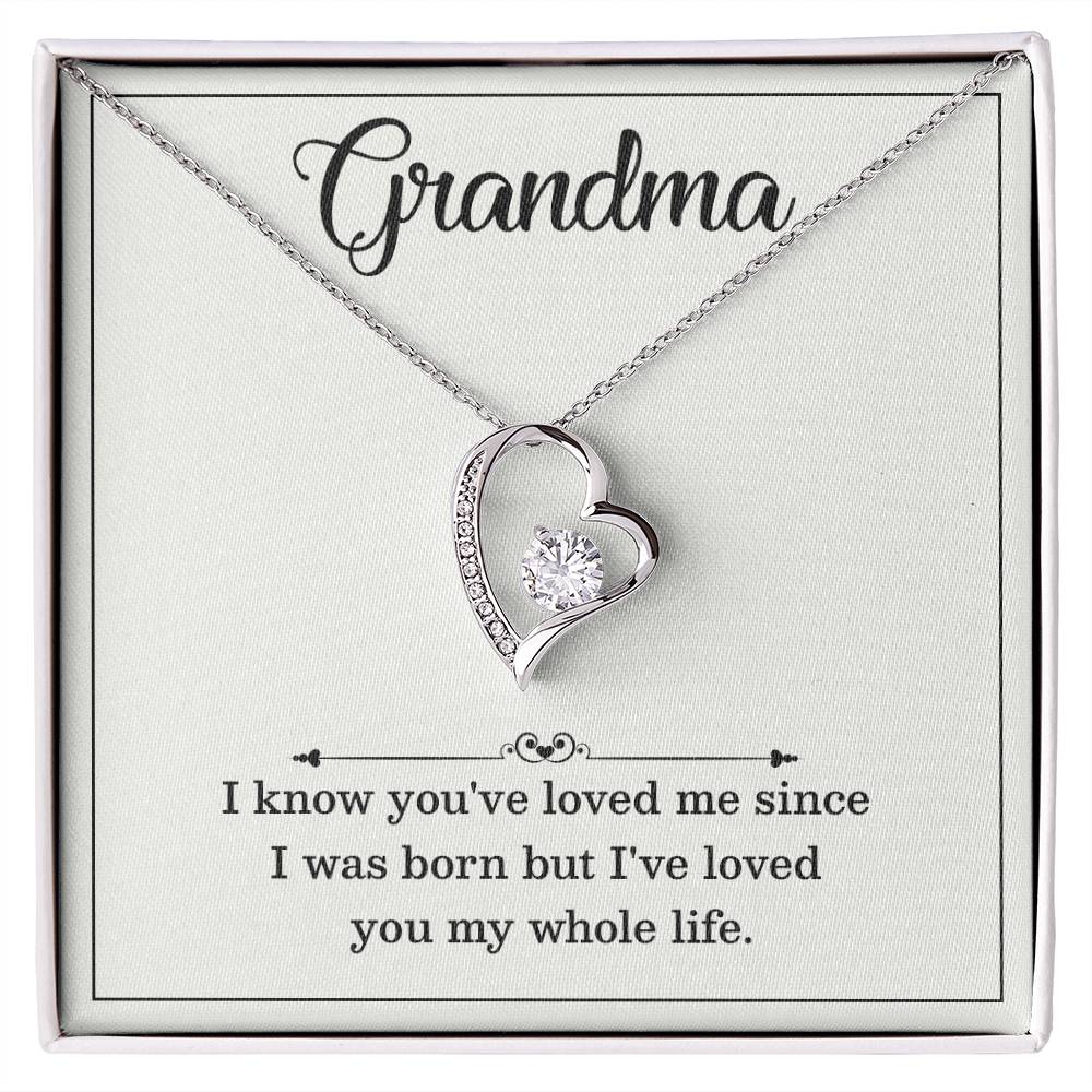 Grandma Necklace Gift – Loved You My Whole Life Message Card