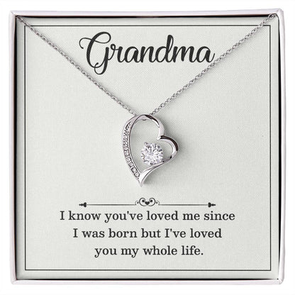 Grandma Necklace Gift – Loved You My Whole Life Message Card