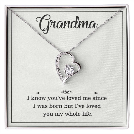 Grandma Necklace Gift – Loved You My Whole Life Message Card