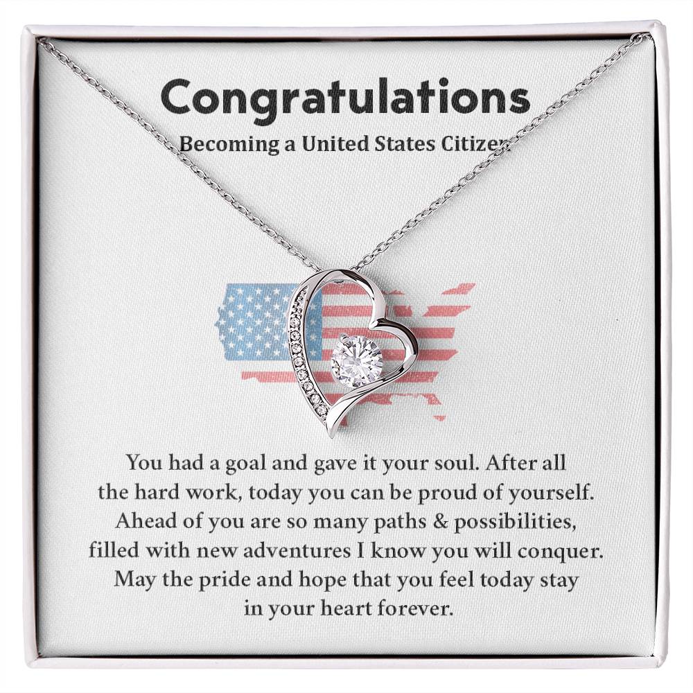 Congratulations Necklace For New U.s. Citizen  Necklace For New U.s. Citizen Gift For U.s. Citizenship Ceremony Necklace For Achieving U.s. Citizenship Jewelry For New U.s. Citizen Gift For U.s. Citizenship Achievement Necklace For U.S Citizenship Journey