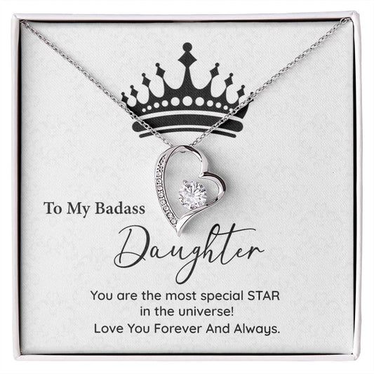 Badass Daughter Gift – Crown Message Card Jewelry