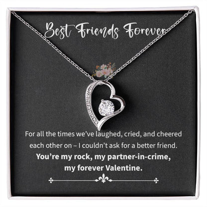 Best Friends Forever, Heartfelt Message With Necklace Happiness Necklace Celebrating Necklace Gift Of True Friendship Thankful For Your Unwavering Support Thank You Necklace Gift My Partner-in-crime Jewelry Forever Valentine Gift