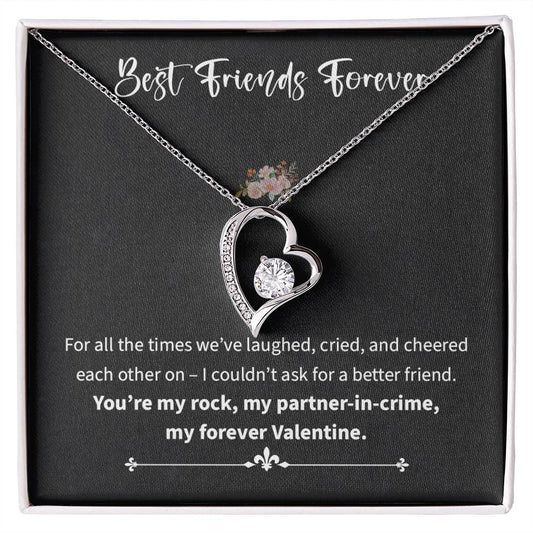 Best Friends Forever, Heartfelt Message With Necklace Happiness Necklace Celebrating Necklace Gift Of True Friendship Thankful For Your Unwavering Support Thank You Necklace Gift My Partner-in-crime Jewelry Forever Valentine Gift