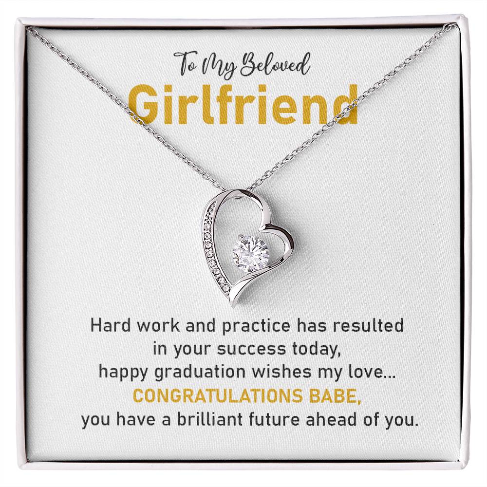 Girlfriend Graduation Necklace with Love Message