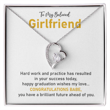 Girlfriend Graduation Necklace with Love Message