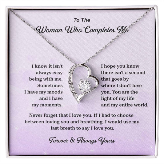 Gift for Woman Who Completes Me – Message Card Box