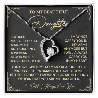 Daughter Gift with Keepsake Heart Pendant From Proud Parent