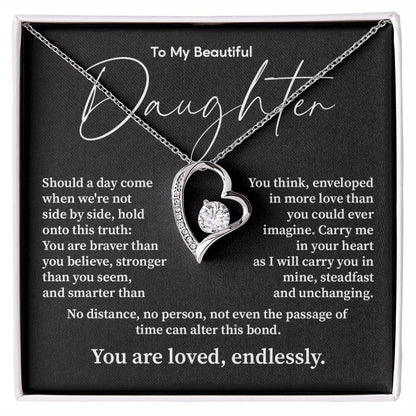 Daughter Necklace Gift with Heartfelt Bond Message