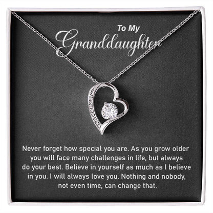To My Granddaughter Necklace – Inspirational Gift with Card