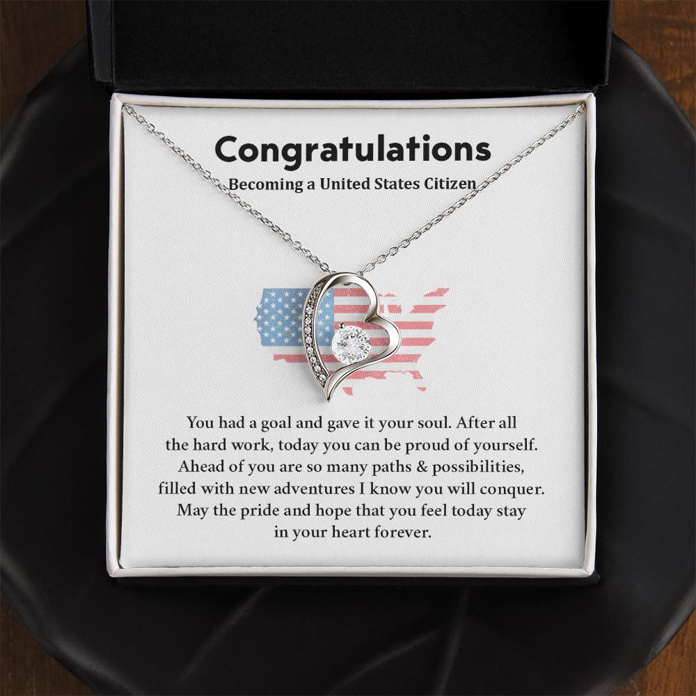 Congratulations Necklace For New U.s. Citizen  Necklace For New U.s. Citizen Gift For U.s. Citizenship Ceremony Necklace For Achieving U.s. Citizenship Jewelry For New U.s. Citizen Gift For U.s. Citizenship Achievement Necklace For U.S Citizenship Journey