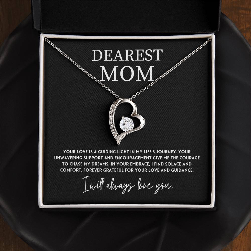 Dearest Mom, Best Necklace Gift From Son Necklace With Heartfelt Message Thoughtful Necklace Gift Best Mother’s Day Necklace Gift Jewelry Gift Love And Support Necklace Gift Inspirational Jewelry Gift Heart Pendant Necklace