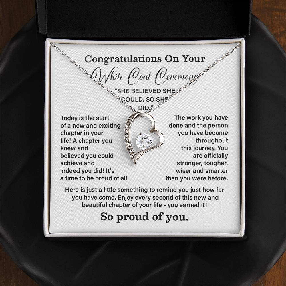 Congratulations On Your White Coat Ceremony New Adventures Necklace Hard Work Pay Off Necklace Enjoy The Journey Necklace Personal Growth Jewelry Daily Inspiration Necklace Heartfelt Message Necklace Congratulation Necklace She Believed She Could Necklace