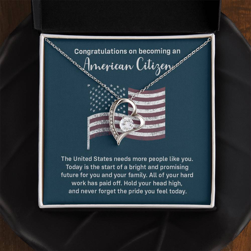 Congratulations Necklace For New American Citizen Necklace For New American Citizen Necklace With Citizenship Message Gift For New American Adventure Necklace For Pursuing Your Dreams Necklace For New Adventure As U.s. Citizen