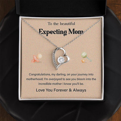 To The Beautiful Expecting Mom, Beautiful Expecting Mom Necklace Gift Best Necklace Gift For Expecting Mother Journey Into Motherhood Necklace Gift Necklace With Heartfelt Message Thoughtful Necklace Gift Best Mother’s Day Necklace Gift