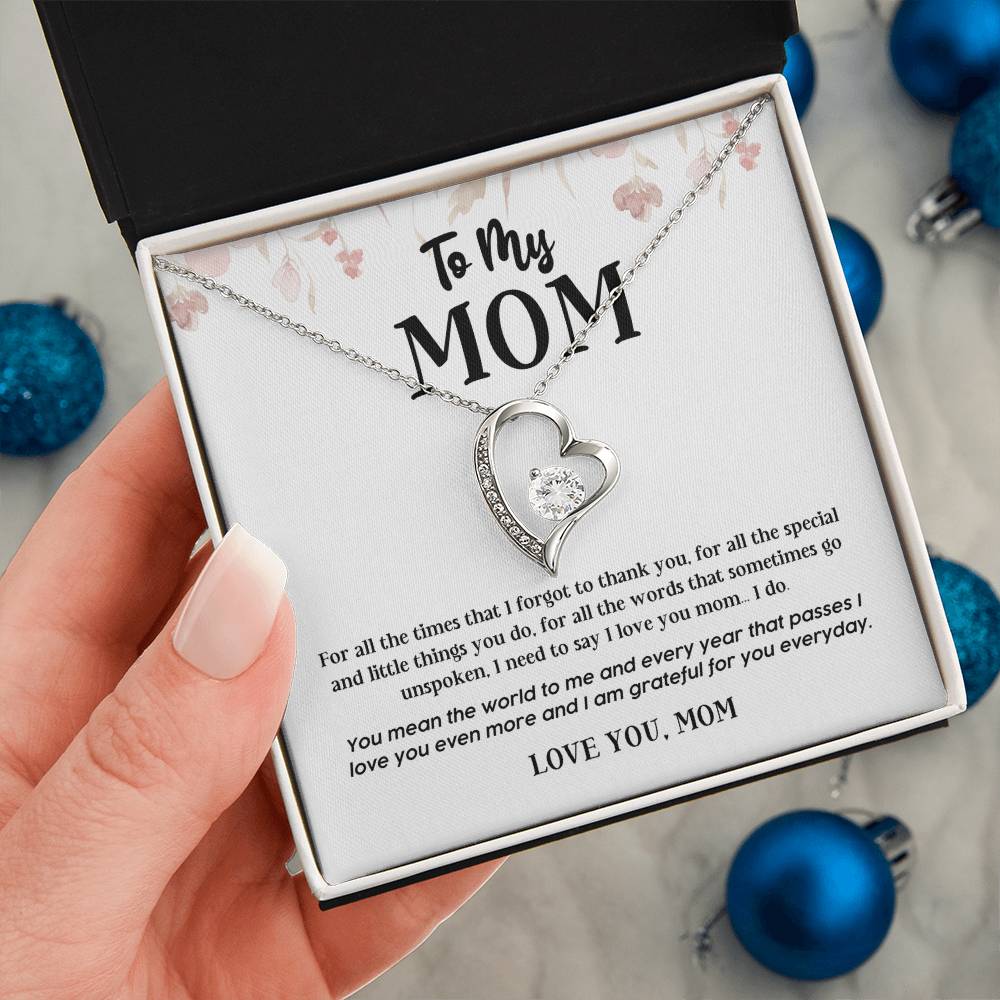 Heart Necklace Gift for Mom from Daughter or Son