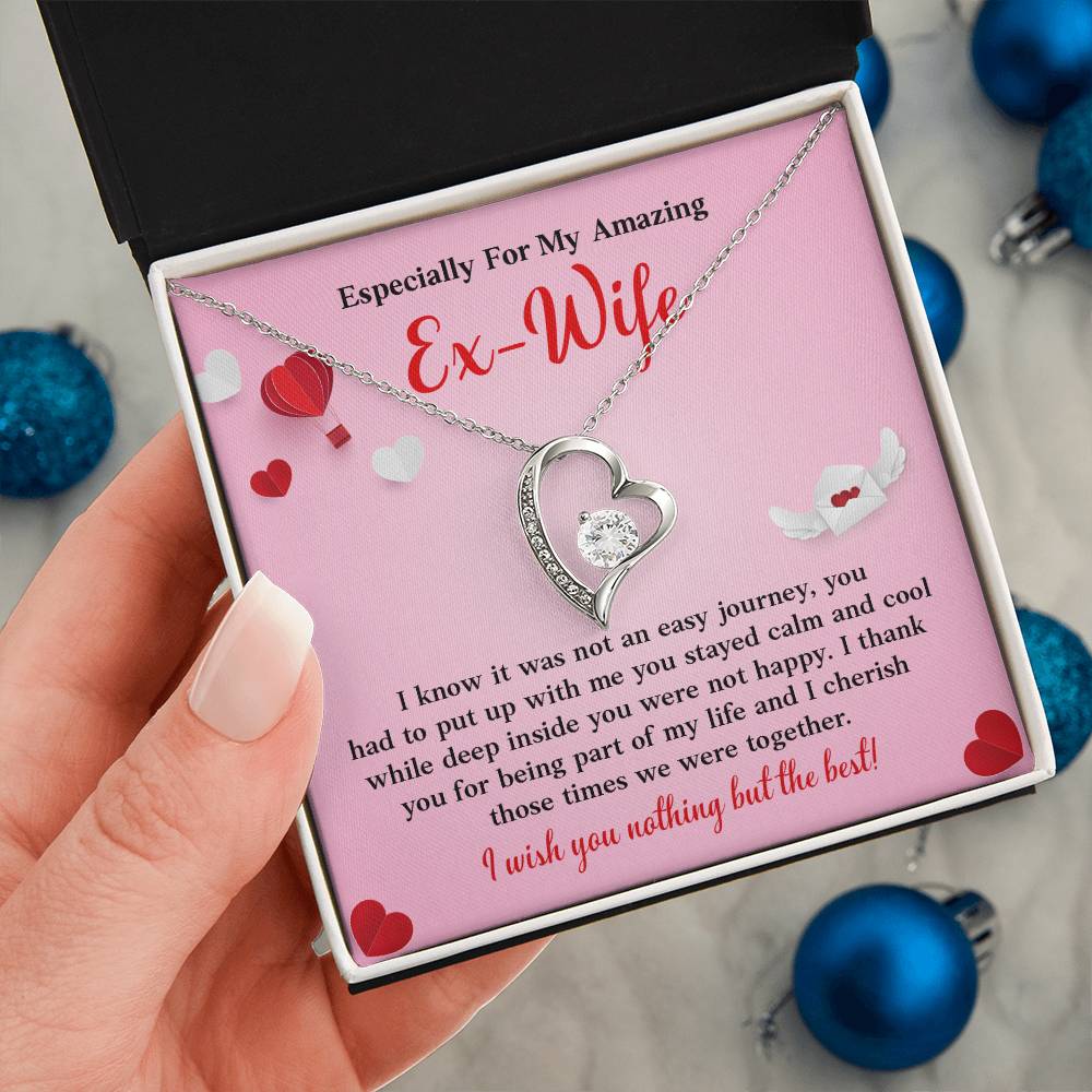 Especially For My Amazing Ex-wife, Necklace Gift Sentimental Ex-wife Jewelry Thank You Necklace Gift Necklace With Emotional Message Meaningful Jewelry For Ex-wife Memories Together Necklace