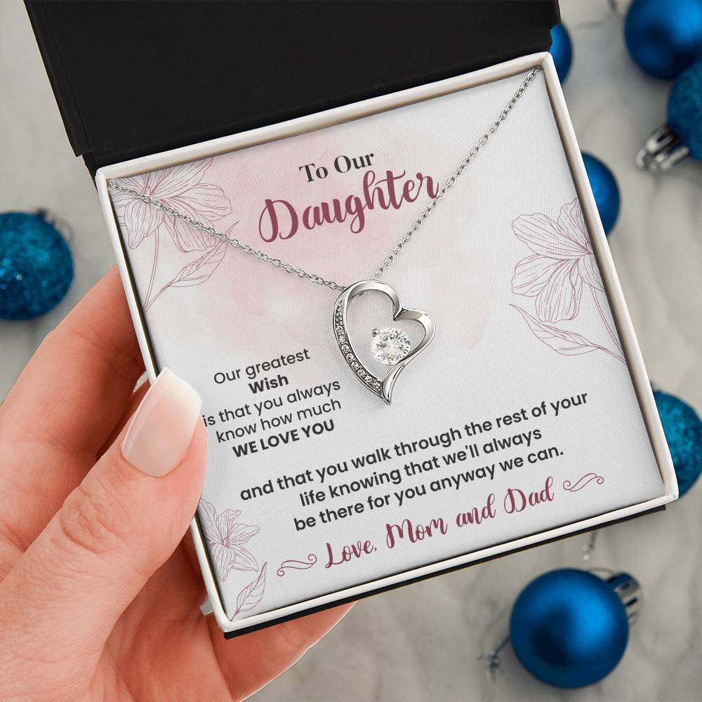 To Our Daughter Heartfelt Jewelry Gift Gift From Your Mom And Dad Caring Gift For Daughter Supportive Daughter Necklace Family Love Jewelry Gift Daughter's Journey Jewelry Best Wishes Jewelry Daughter's Strength Necklace Emotional Support Gift Warm Wishes