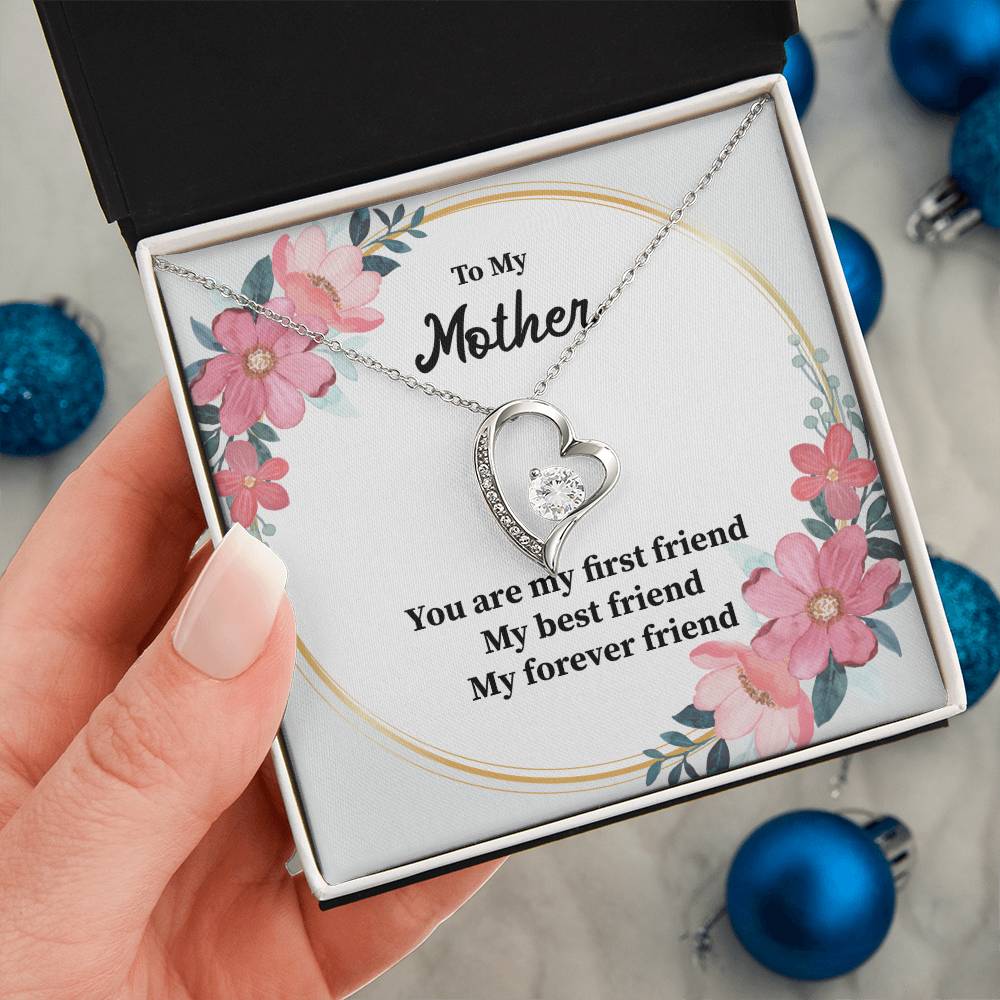 Mother Necklace Gift – First & Forever Friend Card