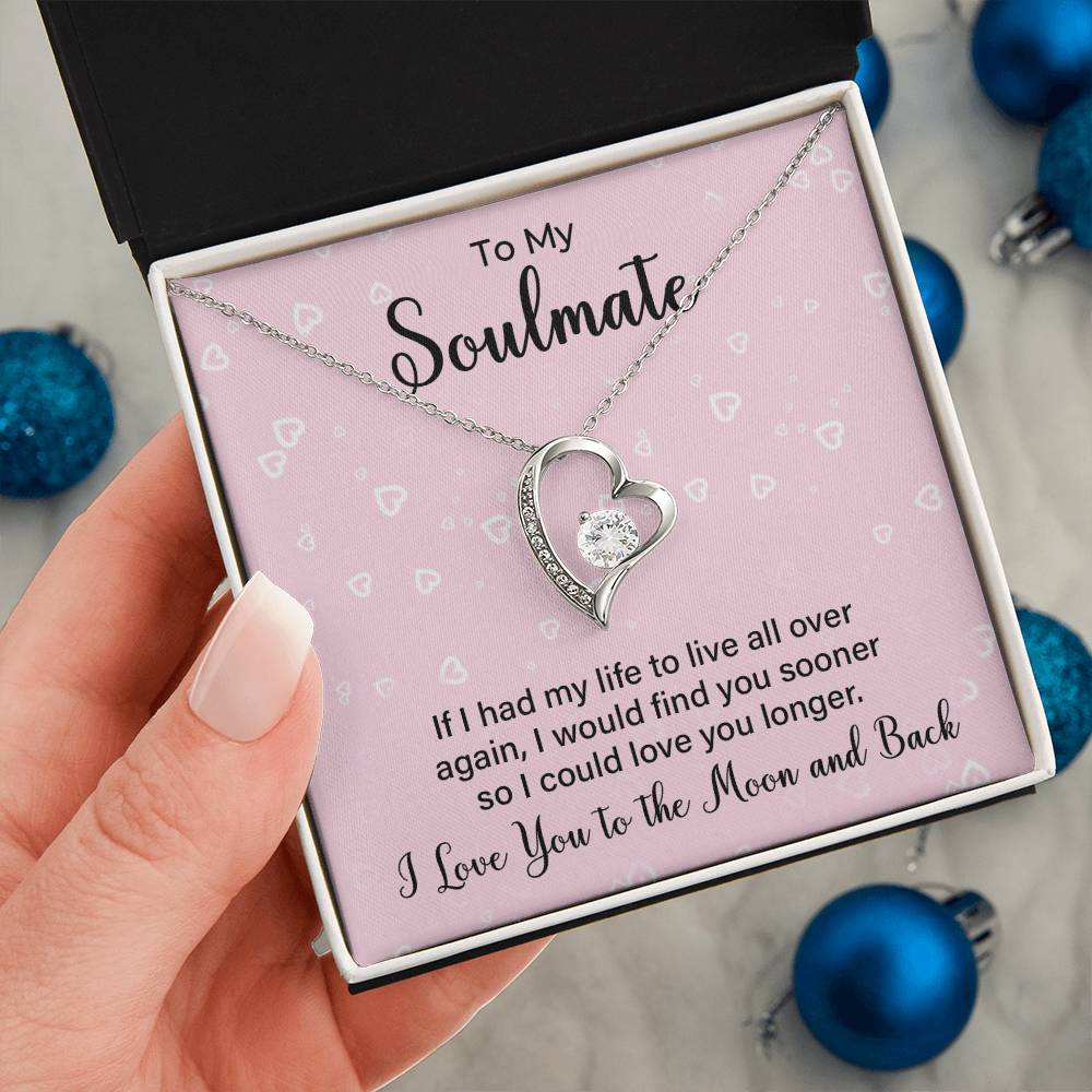 Soulmate Necklace Gift for Her with Message Card