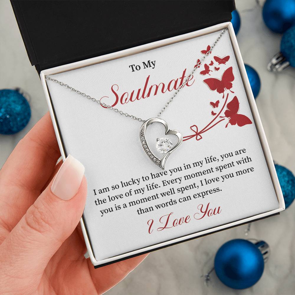 Soulmate Necklace Gift for Women – Love of My Life Message Card