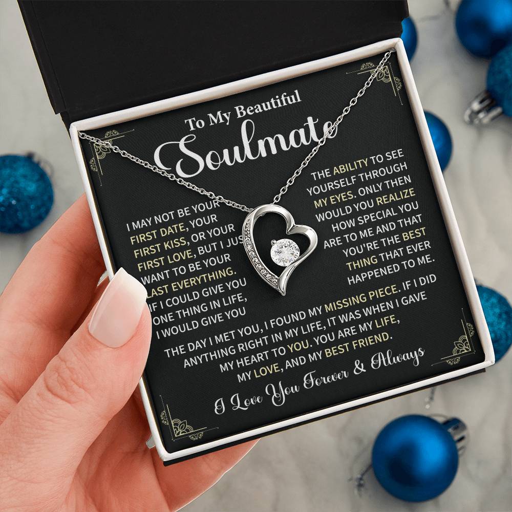 Soulmate Necklace Gift With Romantic Message Card