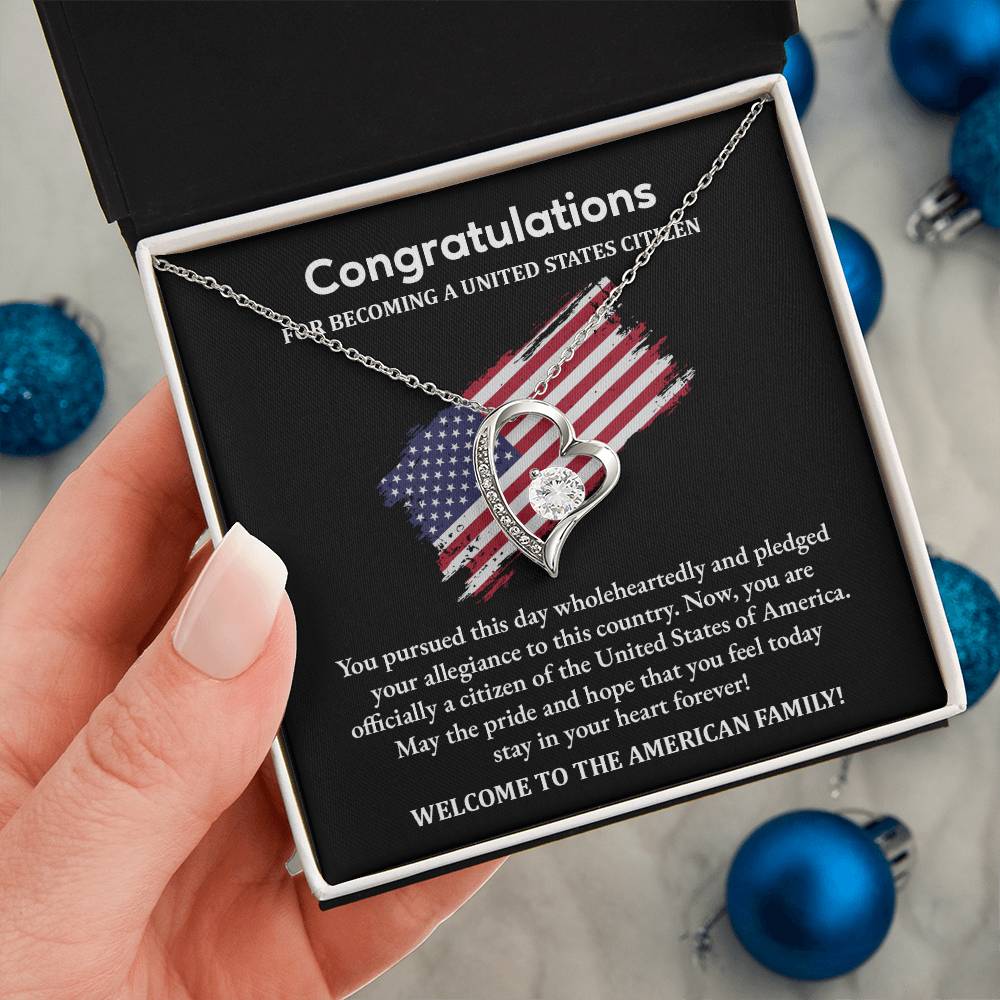 Congratulations Necklace For New U.s. Citizen Necklace For New U.s. Citizen Gift For U.s. Citizenship Success Necklace With Citizenship Message U.s. Citizenship Celebration Gift Jewelry For New U.s. Citizen Necklace For Citizenship Pledge